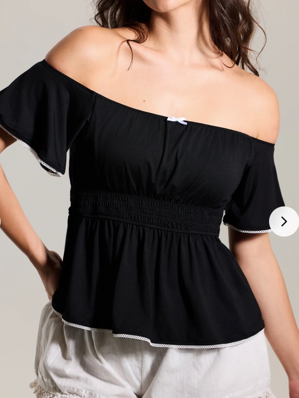 Klassy Off-Shoulder Black Women's Top with Flutter Sleeve (New with tags)